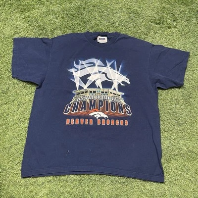 Camiseta Broncos L 00s Y2k Denver Back 2 Back Champions Fútbol Día del Juego Camiseta Foto 1 de 4
