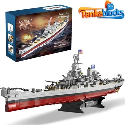 USS Missouri battleship 2228pcs building blocks Warship Model birthday Xmas gift - Image 1 of 4