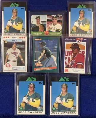 Jose Canseco 1986 Topps Donruss Rookie 415 Baseball Card Lot Athletics A's Bash - Image 1 of 4