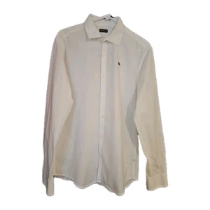 Napapijri Shirt Men's Sz XL White Slim Fit Long Sleeve Button Up UK Logo - Picture 1 of 11