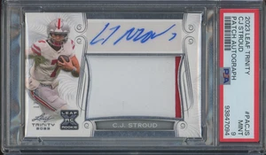 2023 Leaf Trinity CJ Stroud 12/99 Auto Jersey RC Rookie Mint PSA 9 - Picture 1 of 2