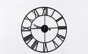 Reloj de Pared Romano 78CM Esqueleto Metal Números Grandes Gigante Cara Redonda Reloj Exterior - Imagen 1 de 6