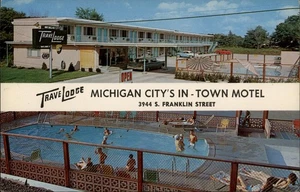 Michigan City Travelodge,IN LaPorte County Indiana Postcard - Picture 1 of 2