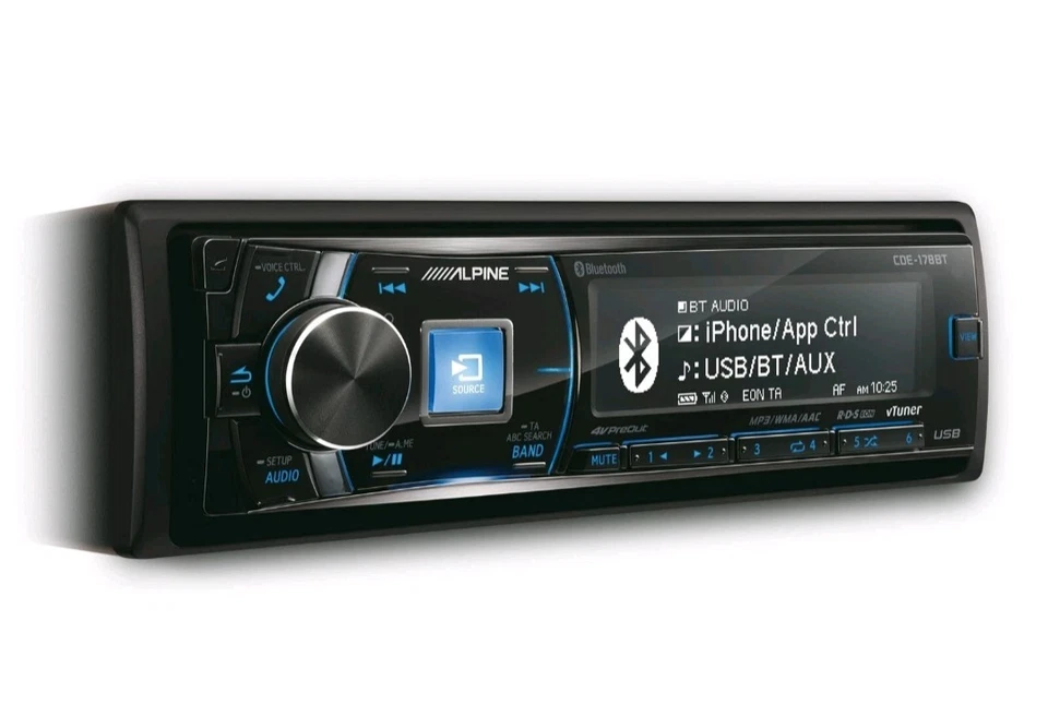 AUTORADIO ALPINE CDE 178 BT TOP DI GAMMA USB CD BLUETOOTH 3 PRE OUT 4 VOLT - Immagine 1 di 4