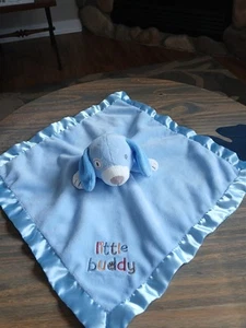 Stepping Stones Little Buddy Azul Cachorro Perro Manta de Seguridad Lovey Terciopelo Satinado - Imagen 1 de 11