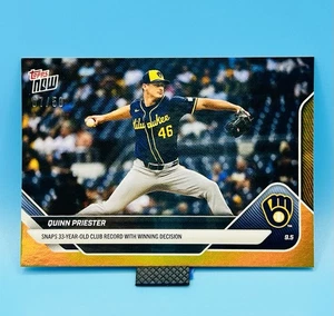 2025 Topps Now #661 Quinn Priester Milwaukee Brewers GOLD Parallel HIT 07/50 - Picture 1 of 6
