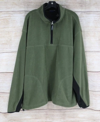 VINTAGE Route 66 Mens Size XL Fleece Quarter Zip Jacket Sweatshirt Olive Green - Image 1 of 4