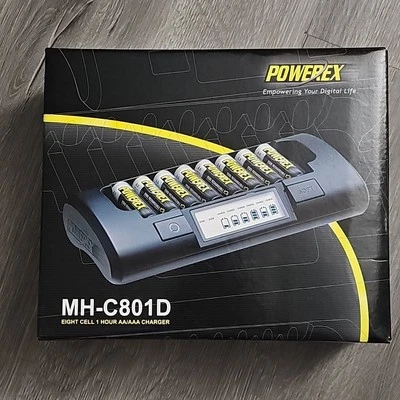 Powerex MH-C801D 8-Cell AA/AAA NiMH/NiCD Batteries Charger - Black - Image 1 of 4