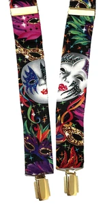 Mens braces for trousers Carnival masks theme CAS Germany clip on type - Picture 1 of 4