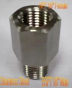 BSPT Male to NPT Female 1/8" Adapter Turbo Oil Pressure Sensor Gauge Fuel Gas 2Z - Picture 1 of 1