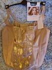 ROSIE FOR M&S - LACE TRIMMED CORSET SILHOUETTE, GOLD EMBROIDERY. SIZE 12. NWT