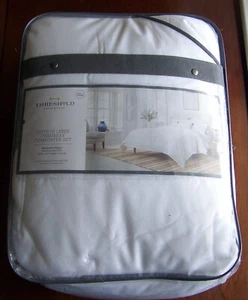 THRESHOLD Cotton Linen Chambray One Comforter & Two Shams Set Full/Queen - Picture 1 of 4