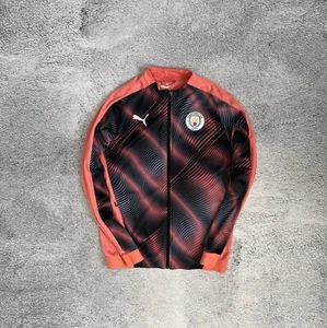 Puma Boys Jacket Track Full Zip Hoodie Manchester City 2019/20 Soccer Pink - Picture 1 of 23