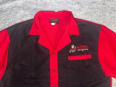 Camisa De Colección Hilton Dutchman Bolony Torneo de Bolos Pa. Abotonada M/L Negra Roja Foto 1 de 4