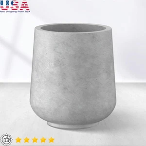 15.3" Dia Round Concrete Planter,Outdoor Indoor Large Gray Plant Pot Home Garden - Picture 1 of 8