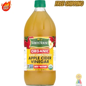 White House Organic Raw Unfiltered Apple Cider Vinegar with Mother 32 fl oz - Picture 1 of 4