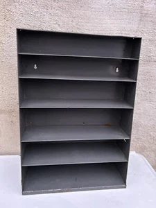 Vintage Mid Century Modern Industrial Gray Metal Shelf - Picture 1 of 8