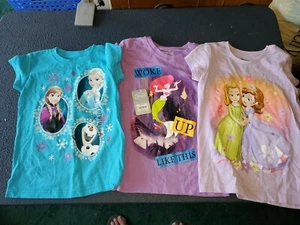 (3) NWT Disney Store Kids Youth frozen & ariel & sophia TShirts Size small 5/6 - Picture 1 of 4