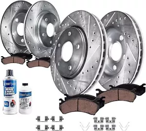 Rotores de freno y pastillas de freno perforados delanteros traseros de 10 piezas para Honda Accord 2013-2017 - Imagen 1 de 1