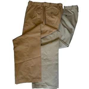 A Lot Of 2 Men's Jos A Banks Cotton Traveler's Collection Khaki & Beige Pants - Picture 1 of 20