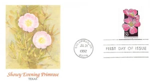 FDOI Wildflowers TEXAS - Vistosa prímula nocturna, UTAH - Sego Lily, 1992 - Imagen 1 de 4