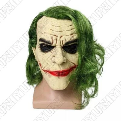 1x Maschera pagliaccio Joker realistica spaventosa Halloween Joker maschera in lattice per oggetti di scena costume - Immagine 1 di 4