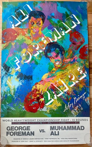 Rare 1974 Muhammad Ali-George Foreman fight poster - Leroy Neiman Cover