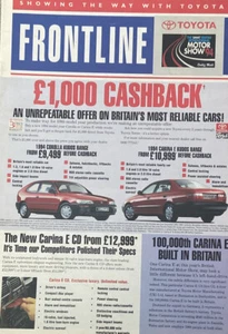 Toyota UK Motor Show Range Brochure 1994 Hilux RAV4 Supra Celica MR2 Carina E - Picture 1 of 3