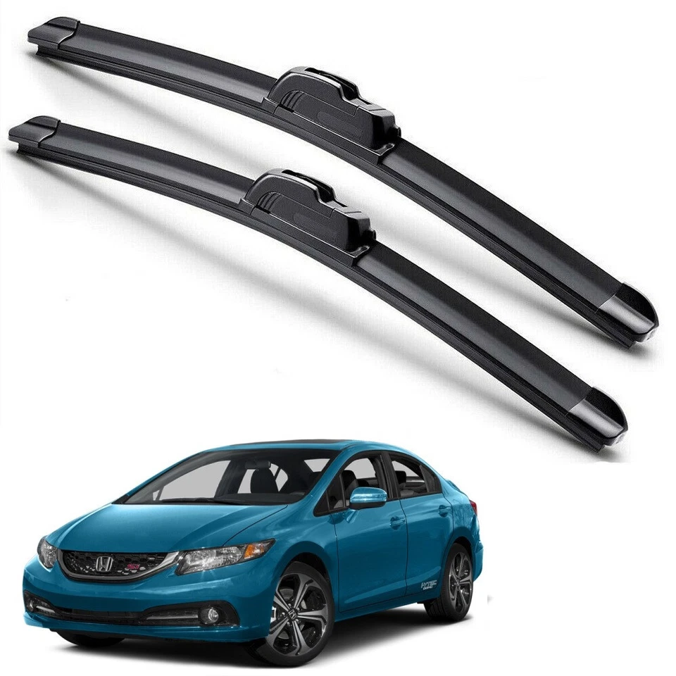 Limpiaparabrisas híbrido de silicona para Honda Civic 2012-2015 sedán gancho en J Foto 1 de 4