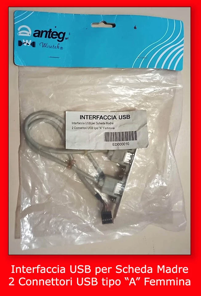 Interfaccia USB per Scheda Madre 2 Connettori tipo “A” Femmina - Immagine 1 di 1