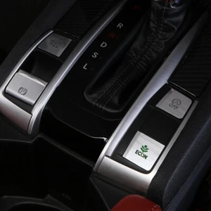 Silver Car inside Electronic handbrake button trim For Honda Civic 2016-2018 - Picture 1 of 5