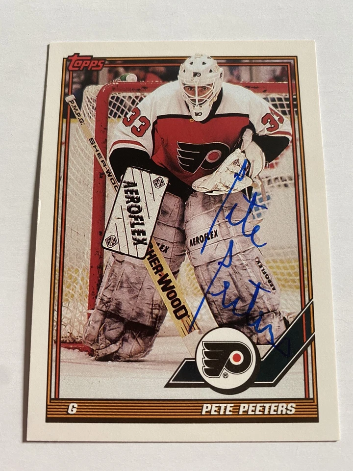 Pete Peeters Signed 91/92 Topps Philadelphia Flyers Card # 29 - Image 1 of 1