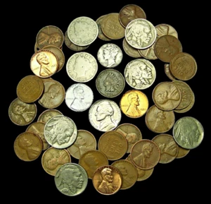50 Rare Old Antique Coins Old US Coin Estate Sale Lot Hoard with silver dime ✔ - Picture 1 of 2