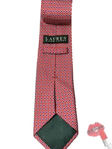 CORBATA LAUREN RALPH LAUREN 100% SEDA GEOMÉTRICA HECHA A MANO AUTÉNTICA - Imagen 1 de 8