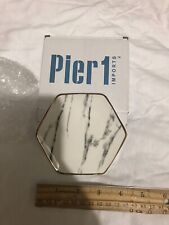 Pier 1 Marble Ceramic Ring Dish Jewelry Trinket TrayGray Gold FabFitFun Popsugar