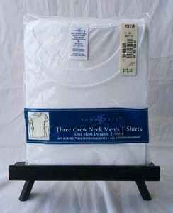 3pkg Vintage Towncraft Three Crew Neck Men’s White T-Shirts 3 Pack Size M 38-40. - Picture 1 of 11