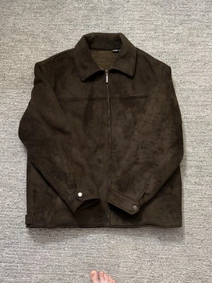 Weatherproof Faux Suede Jacket Mens Size Medium Brown Full Zip Sherpa Lined - Image 1 of 4