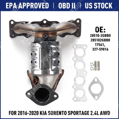 Open Box Catalytic Converter Exhaust Manifold For Kia Sorento Sportage 2.4L 2016 Foto 1 de 4