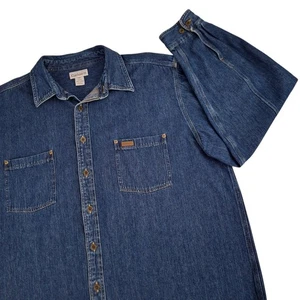 Carhartt Hemd Erwachsene 2XL Tall XXLT Blau Denim Western Knopfleiste Workwear Herren - Bild 1 von 14
