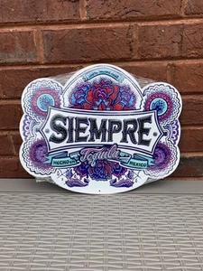 Siempre Tequila Hecho En Mexico Metal Sign 100% Agave Azul Rare Man Cave Bar - Picture 1 of 5