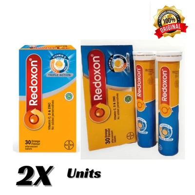 2X REDOXON Triple Acción Vit C 1000mg & Vit. Tableta D & Zinc Efervescente Años 30 Foto 1 de 4