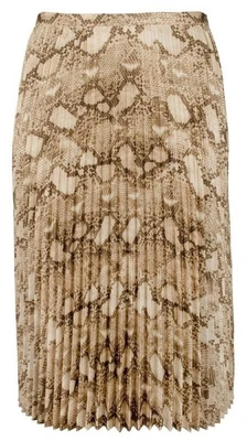 Ralph Lauren Women's Snakeskin Print Pleated Satin Charmeuse Skirt - Imagem 1 de 4