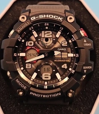 CASIO G-SHOCK MUDMASTER Black BEZ-GRAY BAND GSG-100-1A8WC SOLAR POSITIVE DISPLAY - Image 1 of 4