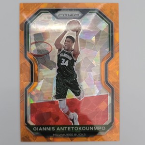 2020-21 Panini Prizm Basketball Giannis Antetokounmpo Orange Ice Prizm #111