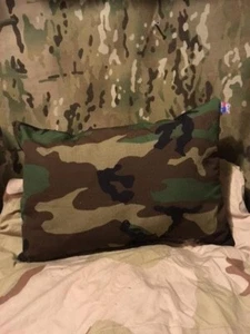 USGI Material Woodland Camo Bivy Pillow for Camping Hiking Travel Made in USA - Picture 1 of 2