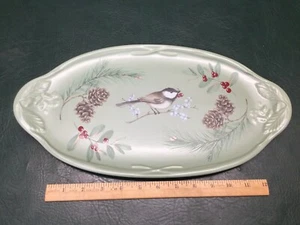 Pfaltzgraff Portfolio Winterwood Green Oval 16" Serving Platter ~ USA - Picture 1 of 5