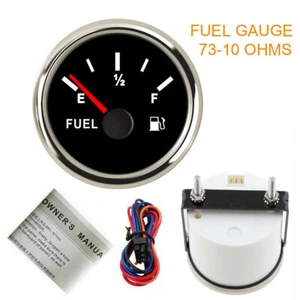 52mm 2-1/16'' Fuel Level Gauge 73-10 ohms for Car Marine Red Backlight Gas Meter - Picture 1 of 7