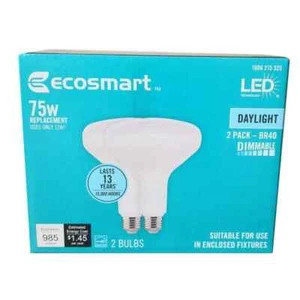 Ecosmart 75-Watt Equivalent BR40 Dimmable LED Light Bulb Daylight (2-Pack) - Picture 1 of 1