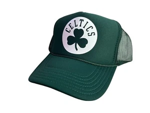 NUEVO SOMBRERO VERDE OSCURO LOGO BOSTON CELTICS 5 PANELES CORONA ALTA CAMIONERO SNAPBACK - Imagen 1 de 3