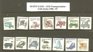 US Scott # 2123 -2136 1985-87 Transportation Coils MNH - Picture 1 of 2